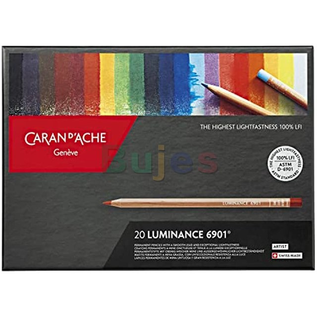 Caran D'ache Luminance Colored Pencil Set of 20 Colors (6901.720), High  Lightfastness and Smoothness - AliExpress